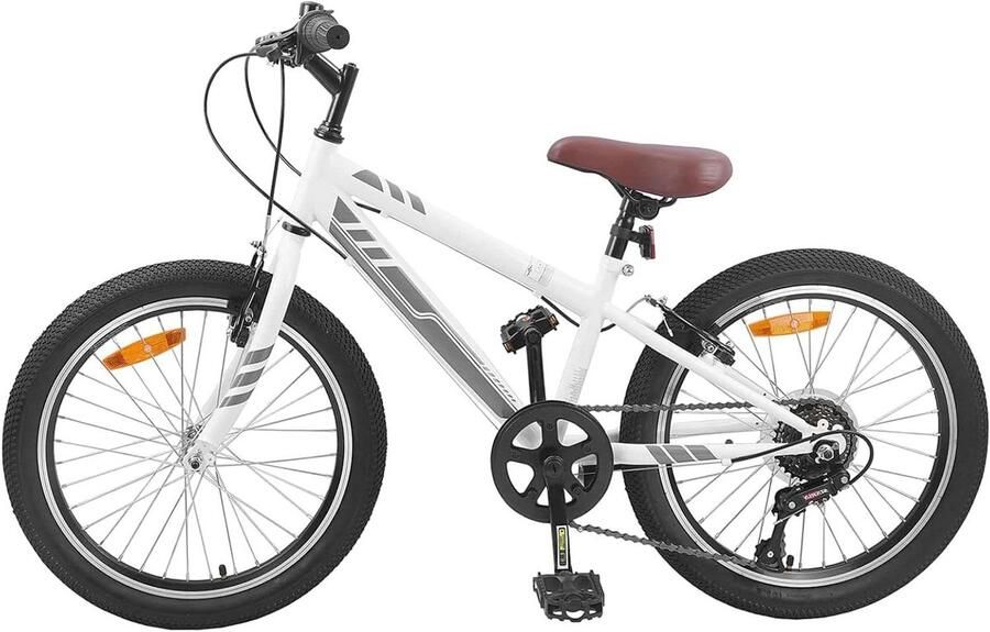 Kinder Mountainbike sfiets sfiets Buitenspelen Fietsen 6 Versnellingen 24 inch Wit