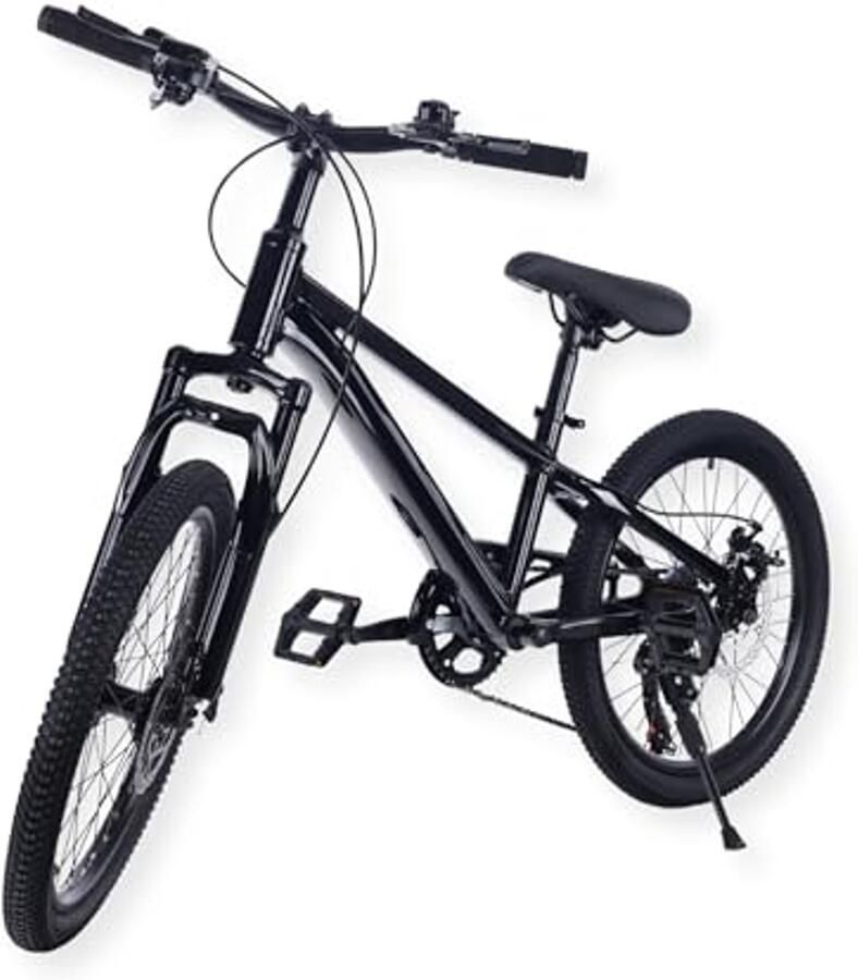 Kinder Mountainbike Stalen Frame 20 Inch Zwart