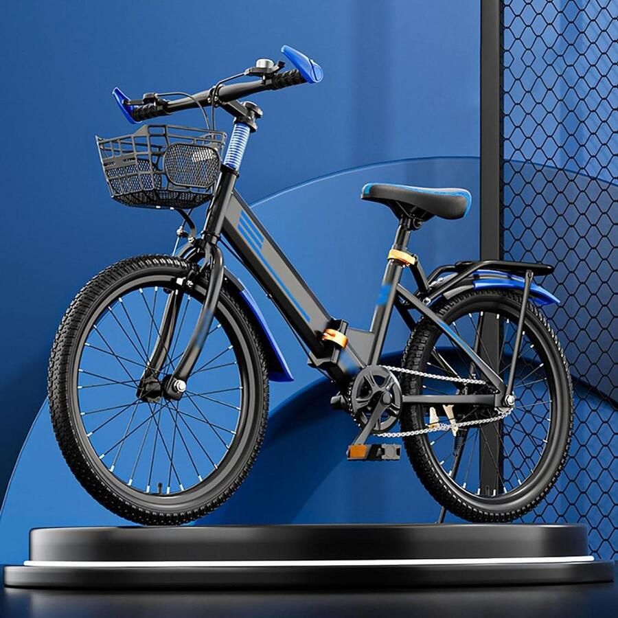 Kinder Vouwfiets Compacte Fiets Outdoor Avontuur Verstelbaar Frame 18 Inch Wielen Zwart