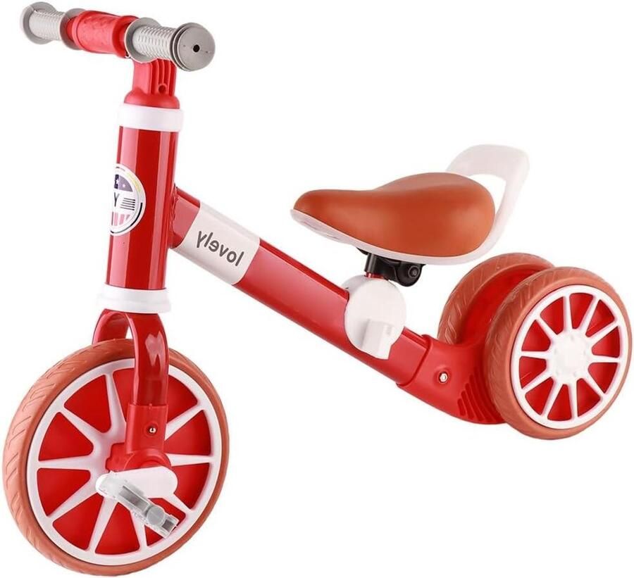 Kinderbalansscooter Driewieler Kinderen Buiten Spelen Stabiel 4-wiel Ontwerp 49 x 22 x 20 cm Rood