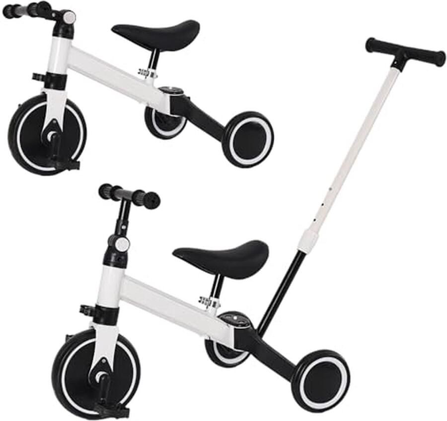 Kinderdriewieler Loopfiets Actief Buitenspelen 4-in-1 Evolutief 1-7 Jaar Zwart