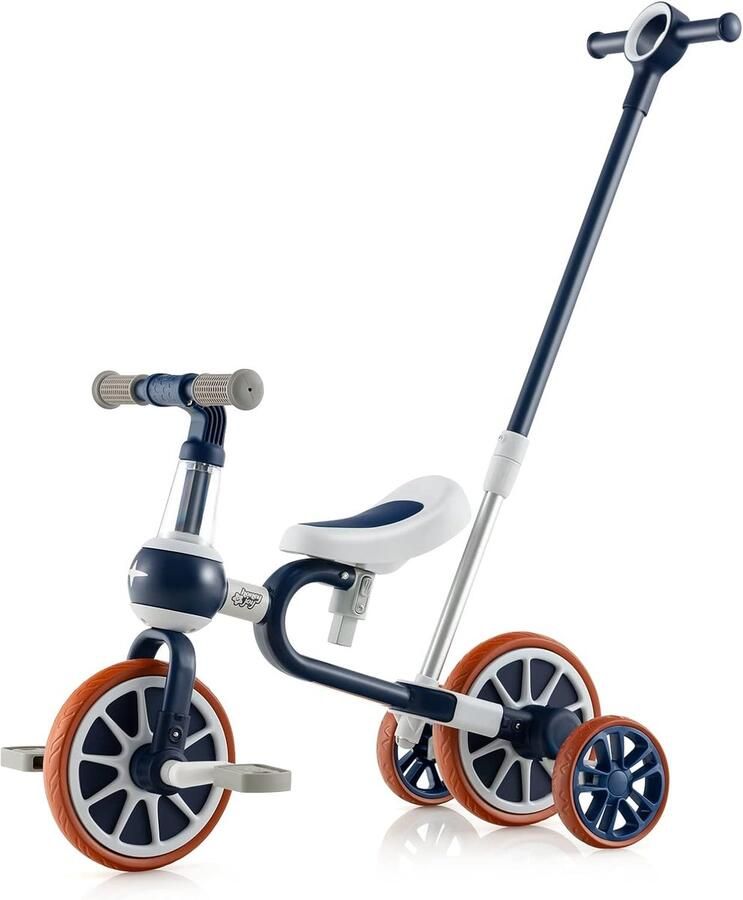 Kinderdriewieler Loopfiets Balansfiets Leren Fietsen 4-in-1 Multifunctioneel 72 x 37 x 101 cm Blauw