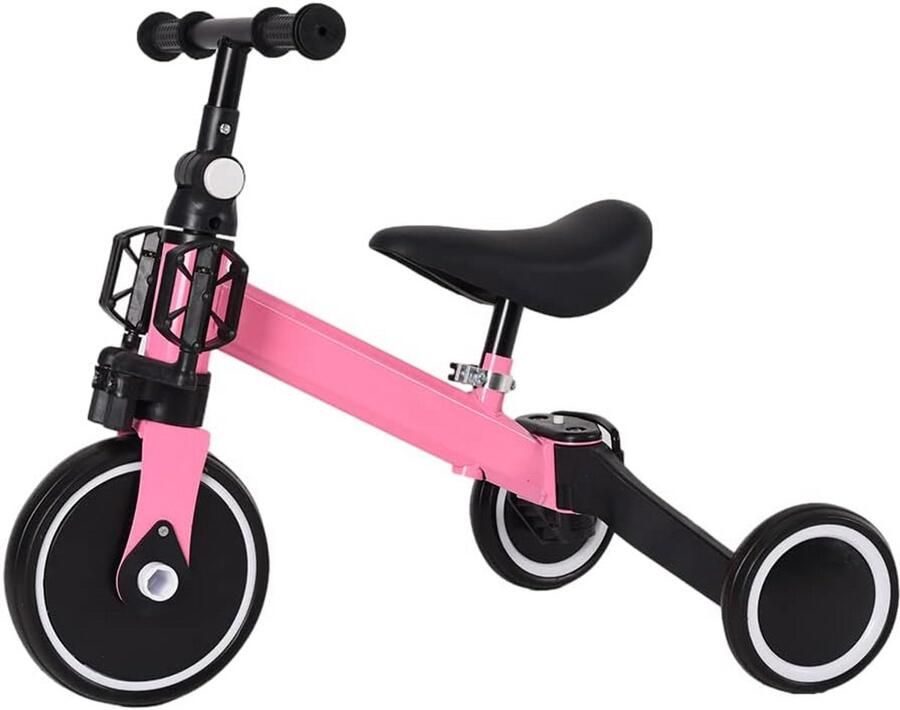Kinderdriewieler Loopfiets Evenwicht trainen 2-in-1 functie 15 kg draagvermogen Roze