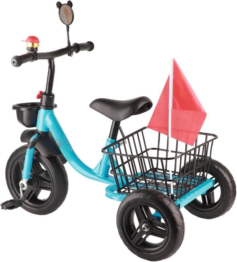 Kinderdriewieler Loopfiets Kinderfiets Buiten Spelen Met Opberg d 62 x 31 x 26 cm Blauw