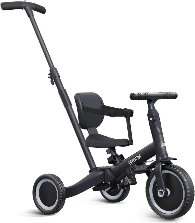 Kinderdriewieler Loopfiets Kinderfiets Leren Fietsen 5-in-1 Multifunctioneel 62.5 x 43.5 x 50 cm Zwart