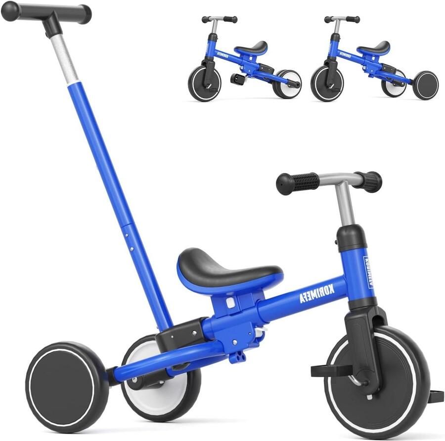 Kinderdriewieler Loopfiets peuter Kind ontwikkeling 5-in-1 veelzijdig 60 x 30 x 40 cm Blauw
