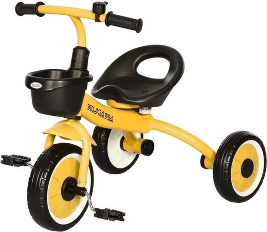Kinderdriewieler Loopfiets voor peuters Buiten spelen Verstelbaar zadel 70.5 cm lengte Geel