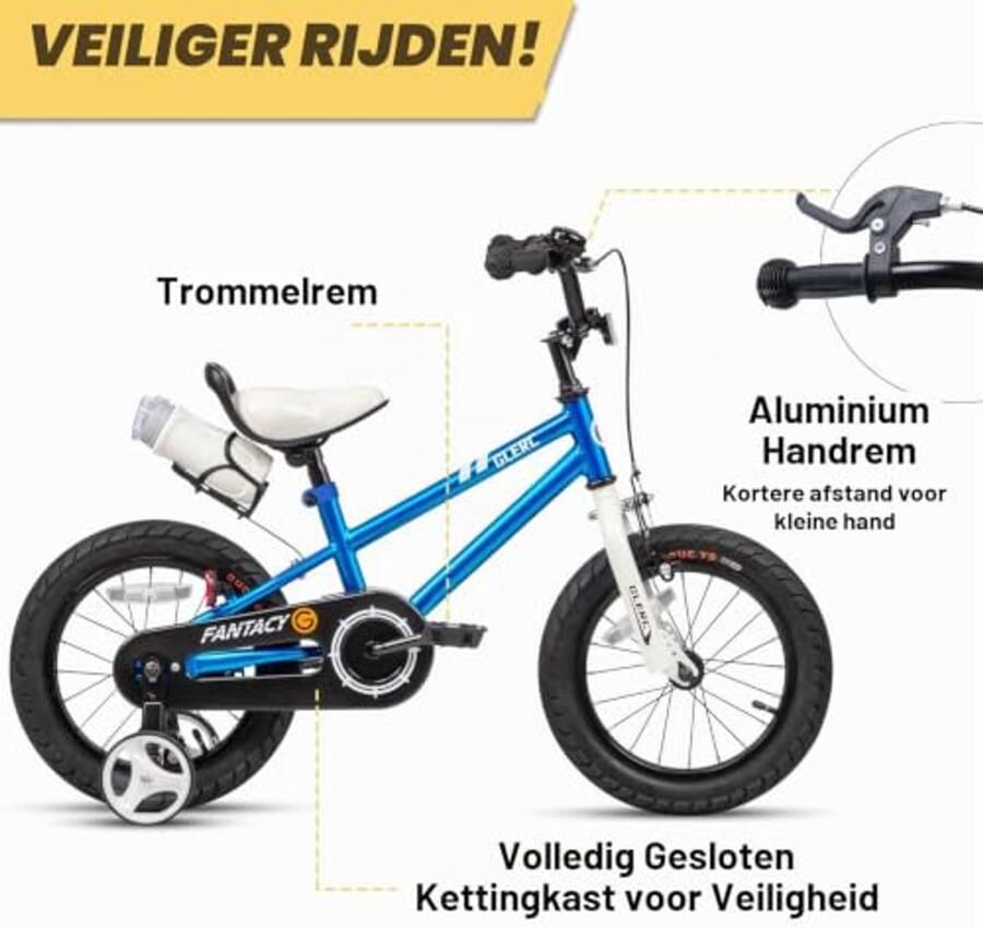 Kinderfiets 12-20 Inch met Licht en Standaard Voor Kinderen van 2-14 Jaar