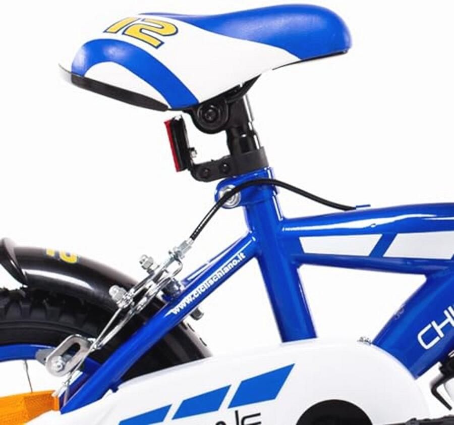Kinderfiets 12 Inch Blauw met Stabilisatoren en Drinkfles