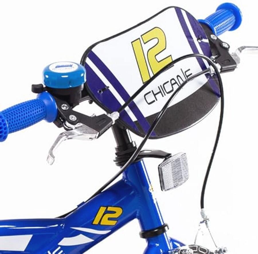 Kinderfiets 12 Inch Blauw met Stabilisatoren en Drinkfles