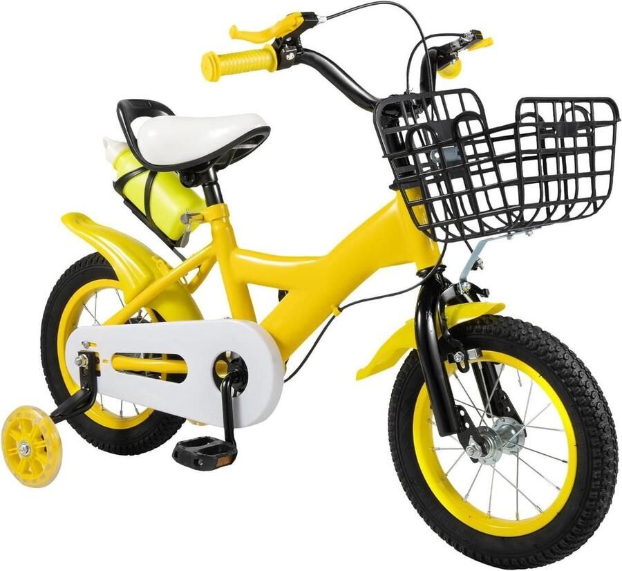 Kinderfiets 12 inch sfiets sfiets Leren Fietsen Met Steunwielen 12 inch Geel