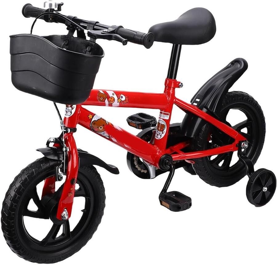 Kinderfiets 12 Inch Loopfiets Peuterfiets Leren Fietsen Verstelbaar Zadel Stuur Met Zijwieltjes