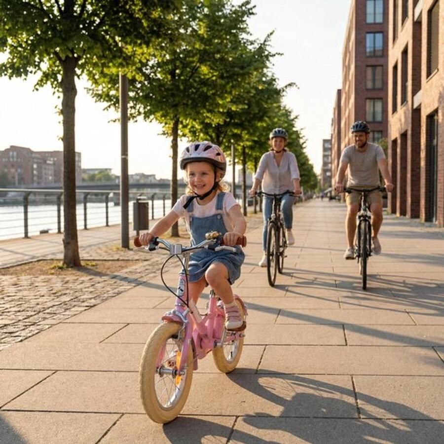 Kinderfiets 12 inch Meisjesfiets Veiligheid met V-rem Geschikt voor kinderen vanaf 3 jaar Robuust en comfortabel Avontuurlijke retro stijl