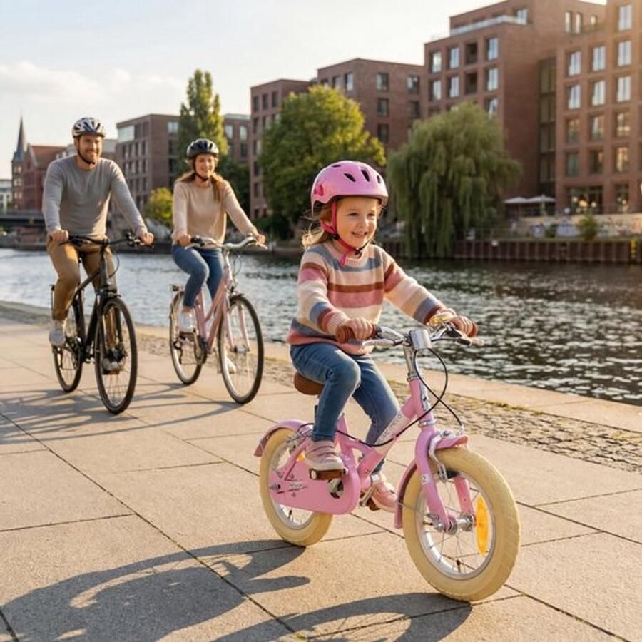 Kinderfiets 12 inch Meisjesfiets Veiligheid met V-rem Geschikt voor kinderen vanaf 3 jaar Robuust en comfortabel Avontuurlijke retro stijl