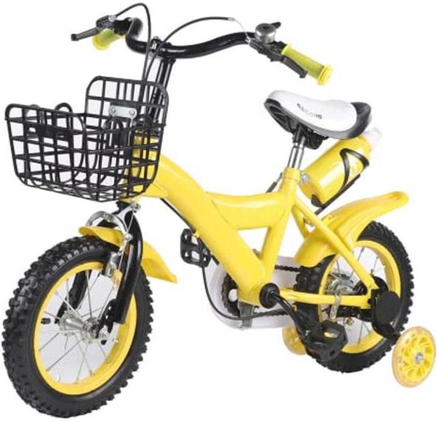Kinderfiets 12 inch met steunwielen en opberg d voor en