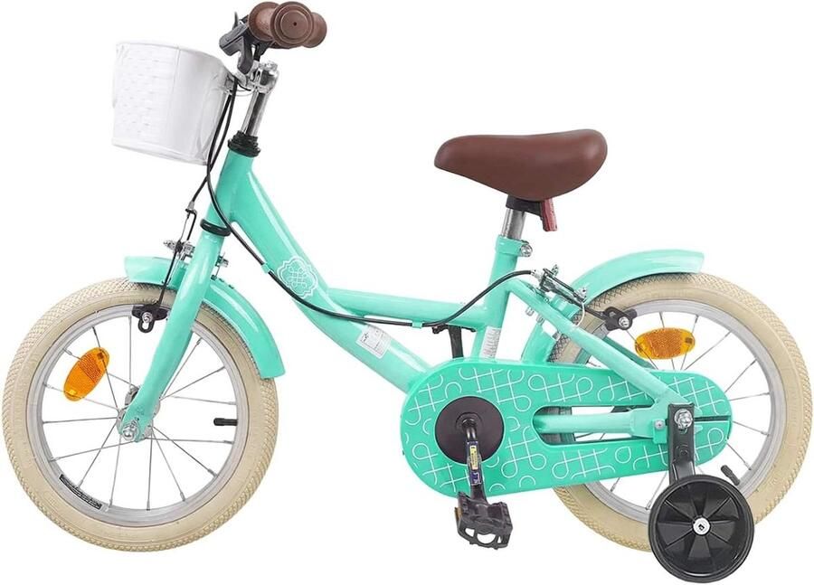 Kinderfiets 12 Inch Peuterfiets Kleuters Leren Fietsen Verstelbaar Stuur Zadel 85-100cm Lengte Zeegroen
