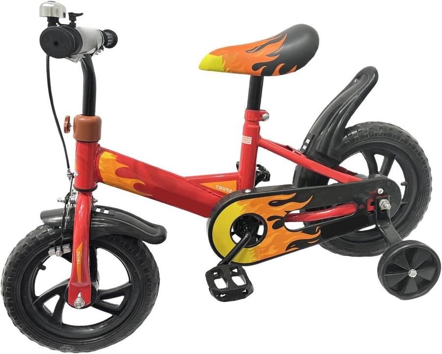 Kinderfiets 12 inch Peuterfiets Sportfiets Leren Fietsen Frame van Koolstofstaal 12 inch Rood