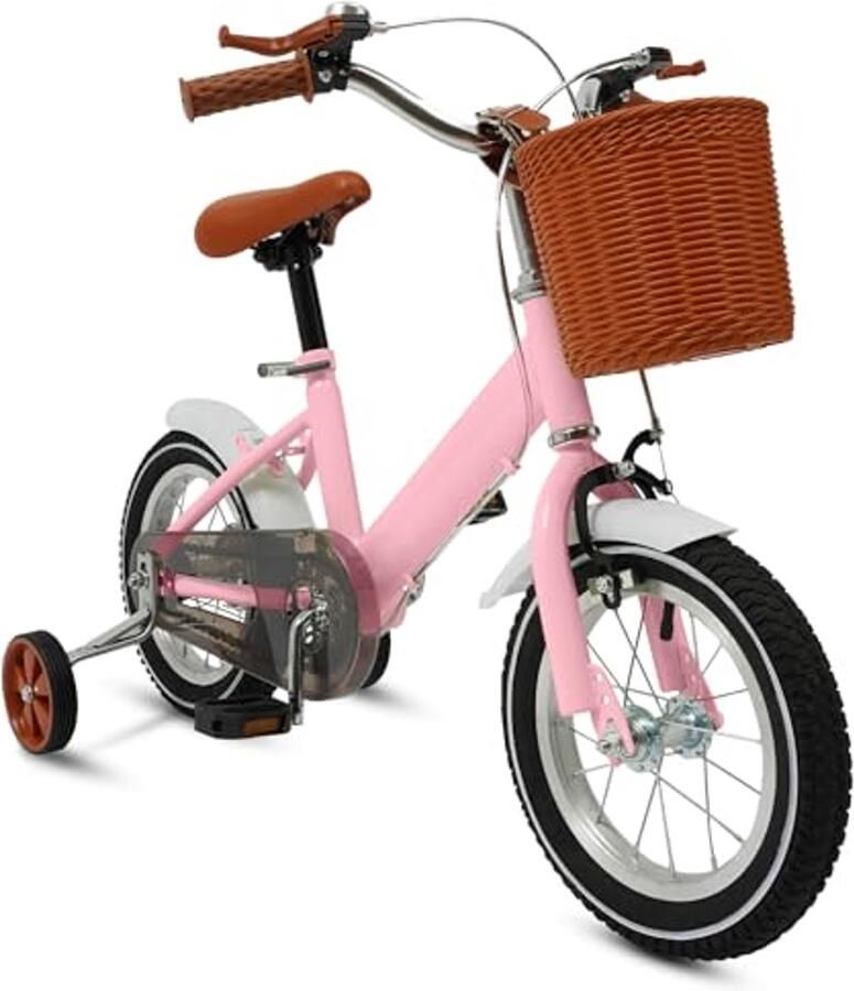 Kinderfiets 12 inch voor en met steunwielen en d in hoogte verstelbare fiets voor kinderen van 80 110 cm