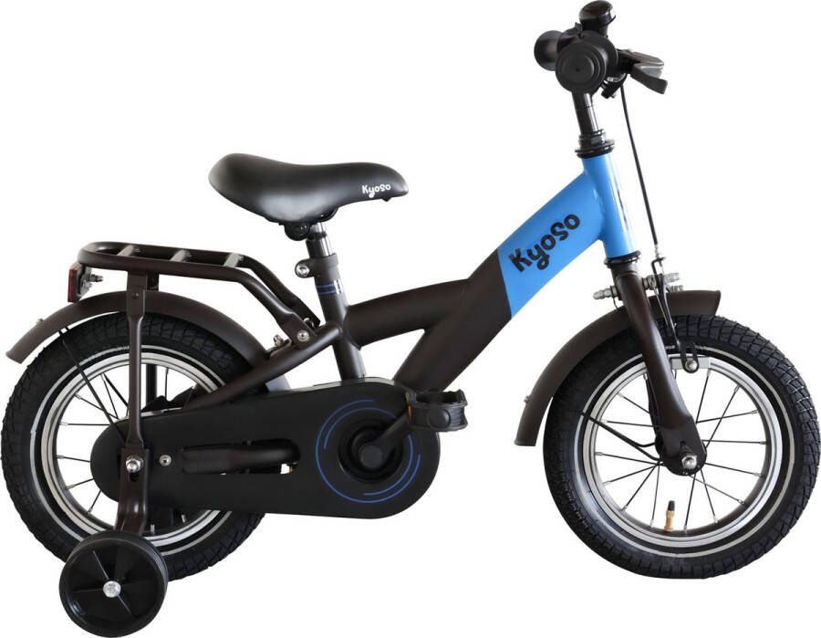 Kinderfiets 12 Kyoso X-Rider met remnaaf zwart blauw alleen verkrijgbaar via vakhandel