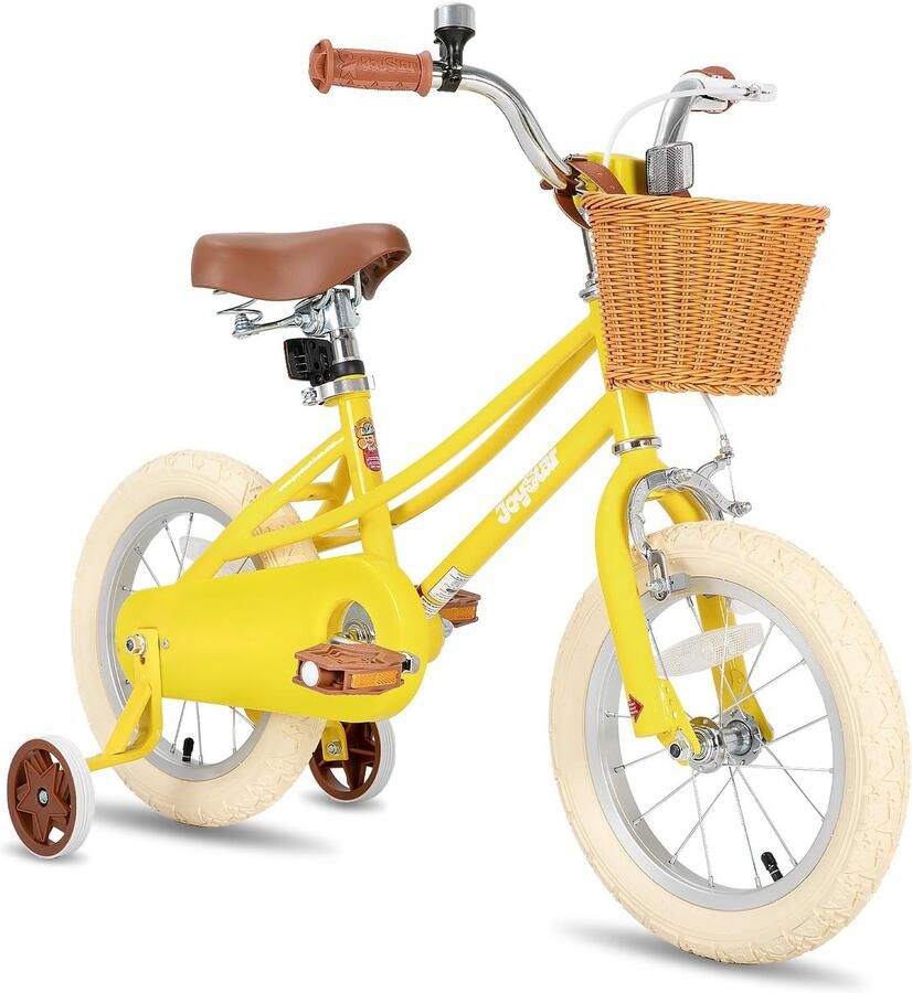 Kinderfiets 14 inch Geel Steunwielen Voor meisjes van 3-5 jaar ShopVlot
