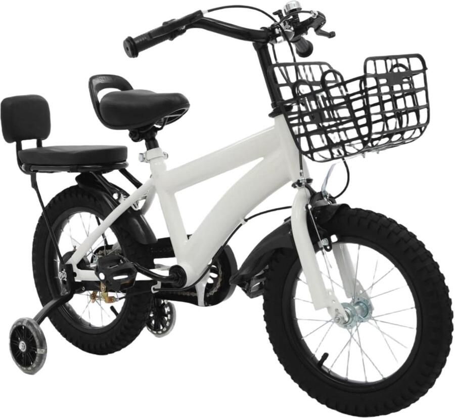 Kinderfiets 14 inch Fiets Veilig Leren Fietsen Met Zijwieltjes d 14 inch Zwart Wit