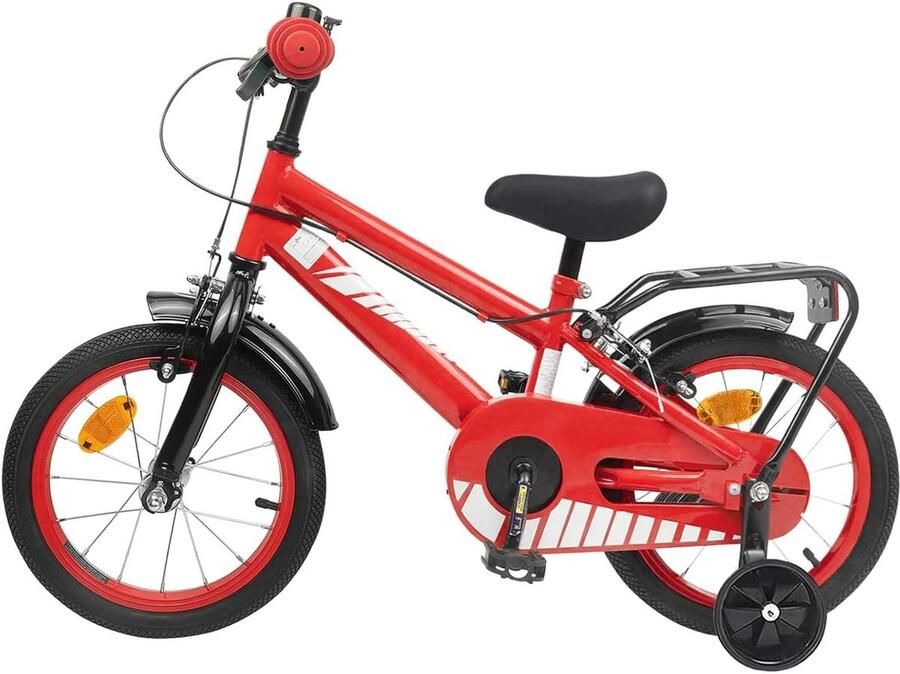 Kinderfiets 14 Inch sfiets sfiets Eerste Rijtijd Leren Stevig Stalen Frame 14 Inch Rood