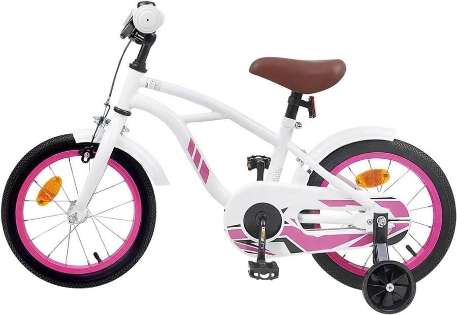 Kinderfiets 14 Inch sfiets sfiets Leren Fietsen Verstelbaar Zadel Stuur 14 inch Wit