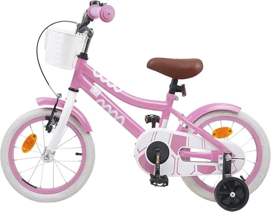 Kinderfiets 14 Inch sfiets sfiets Leren Fietsen Verstelbare Onderdelen 95-110 cm Hoogte Lichtroze