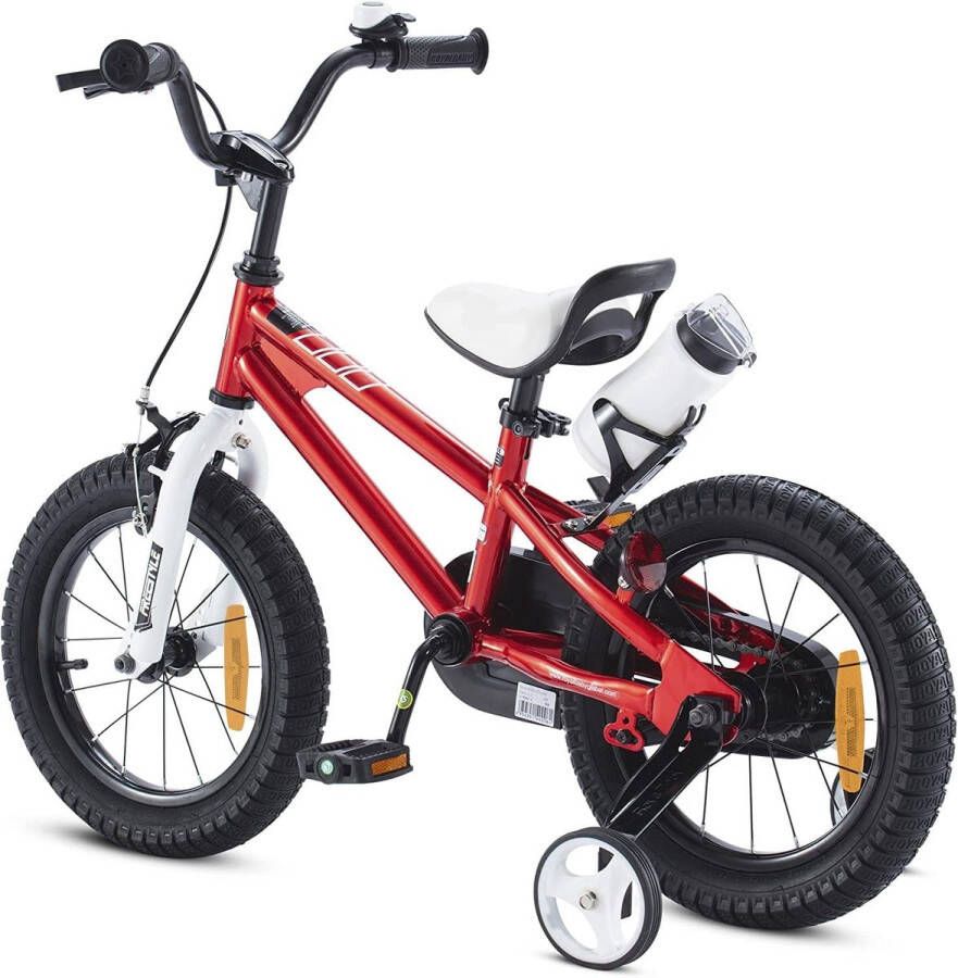 Kinderfiets 14 inch Lichtgewicht met Trainingswiel Waterfles Zadelhoogte 49-62cm voor Kinderen ‎Unisex Gelegeerd Staal 102 x 18 x 56 cm Rood