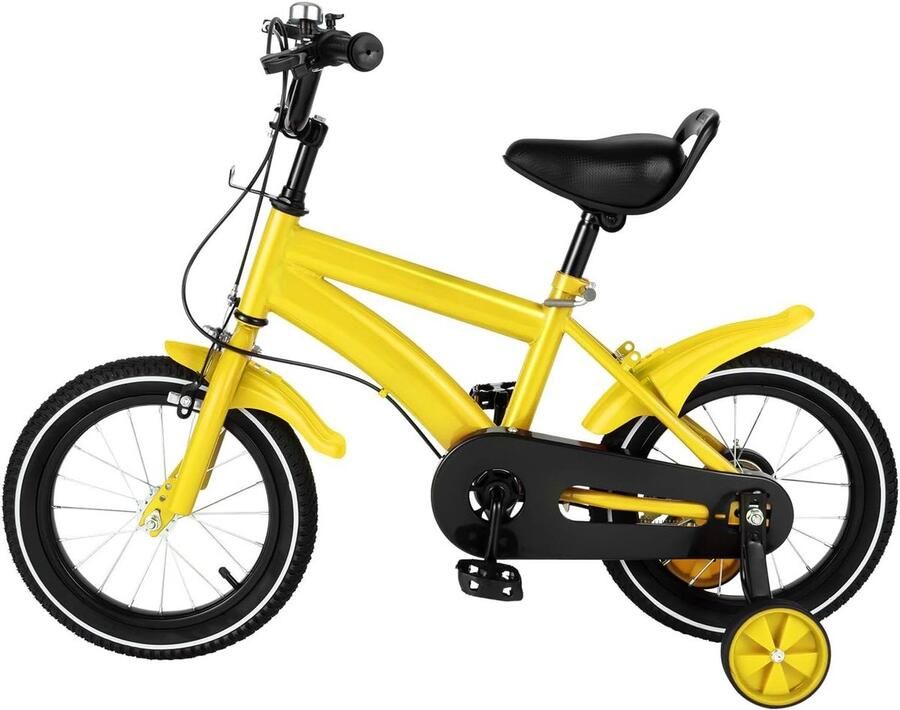 Kinderfiets 14 Inch Loopfiets Kinderen Veilig Leren Fietsen Extra Brede Banden 14 Inch Geel