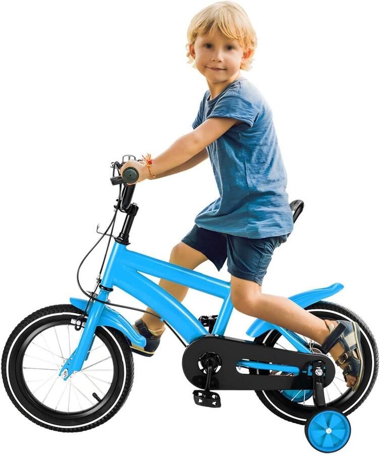 Kinderfiets 14 Inch Loopfiets Veilig Fietsen Leren Afneembare Zijwieltjes 14 inch Rood Blauw Wit