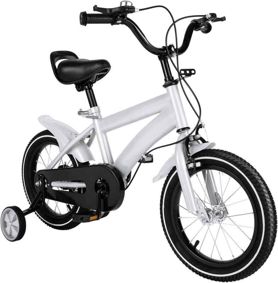 Kinderfiets 14 Inch Loopfiets met d Eerste fietsavonturen Met bel en zijwielen 100-115 cm lengte