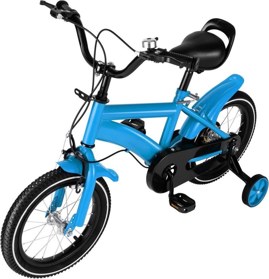Kinderfiets 14 inch Loopfiets Peuterfiets Leren Fietsen Verstelbaar Zadel Stuur 14 Inch Blauw