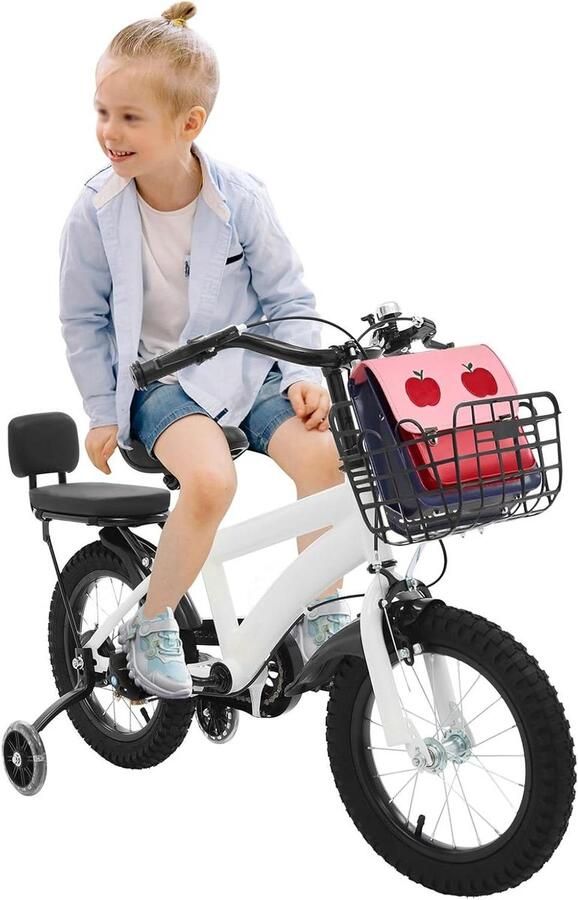 Kinderfiets 14 inch sfiets sfiets Leren Fietsen Dubbel Remsysteem 14 Zoll Wit