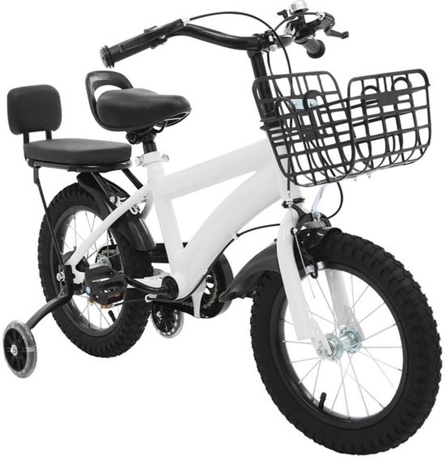Kinderfiets 14 Inch Met Extra Wielen En d Koolstofstaal Frame Mechanische Schijfrem Unisex Fiets - Foto 2