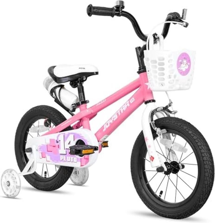 Kinderfiets 14 Inch Met Stabilizer en Mand Roze