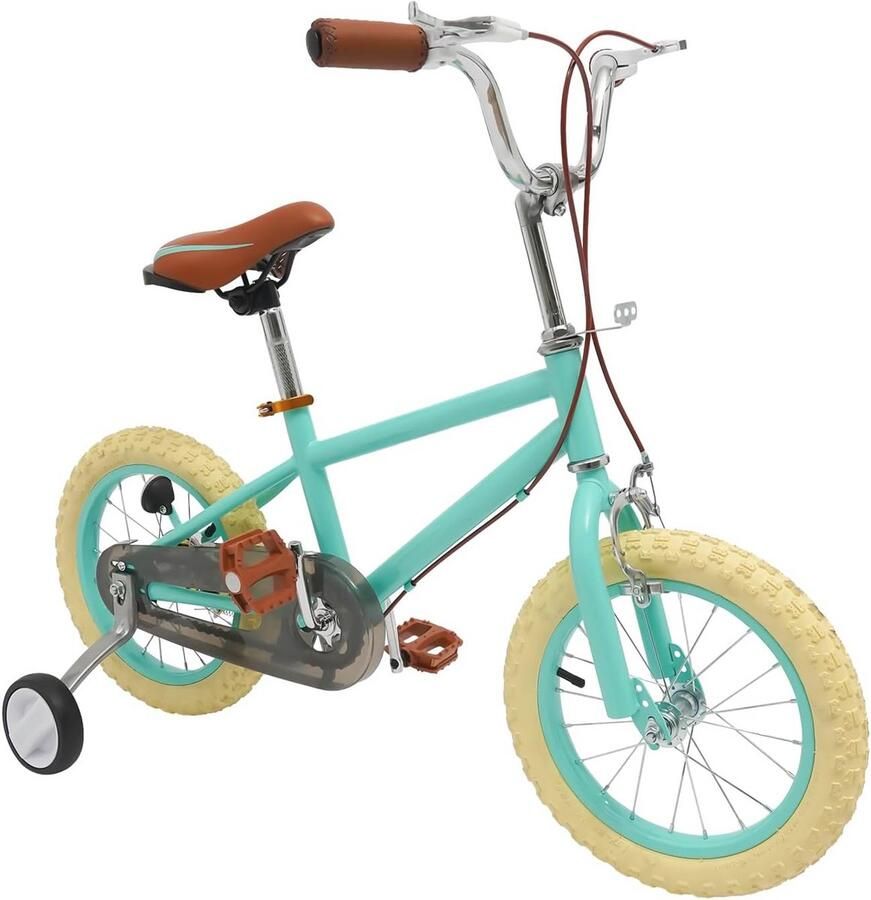 Kinderfiets 14 inch met Steunwielen voor Kinderen van 3-4 Jaar – Verstelbare Fiets voor Training en Buitenactiviteiten