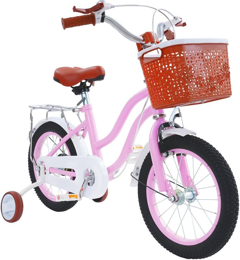 Kinderfiets 14 Inch Met Zijwieltjes Verstelbare Hoogte Inclusief d Buitenfiets Voor Kinderen Unisex Buitenfiets