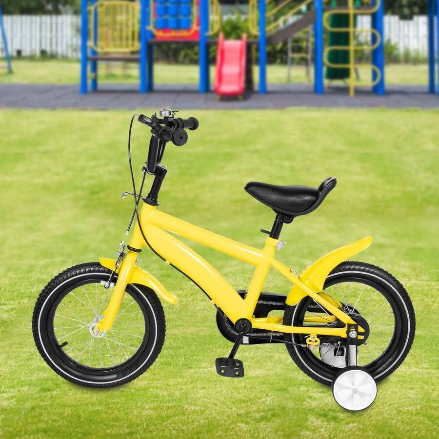 Kinderfiets 14 Inch Met Zitje En Stabilisatorwielen dfiets Voor 3 Tot 7 Jaar Lichtgewicht Unisex Fiets