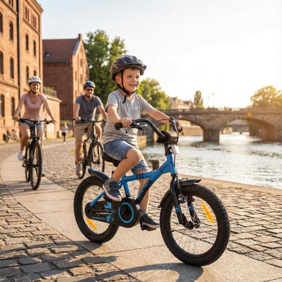 Kinderfiets 16 inch Fiets voor Zijwieltjes Terugtraprem Geschikt voor 5 jaar en ouder Gewicht ca. 9 kg