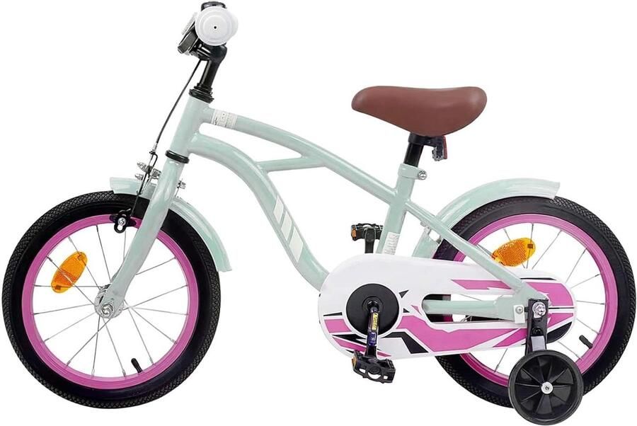 Kinderfiets 16 Inch Jeugdfiets Kinderloopfiets Avontuurlijk Fietsen Verstelbaar Stuur en Zadel 16 Inch Lichtgroen