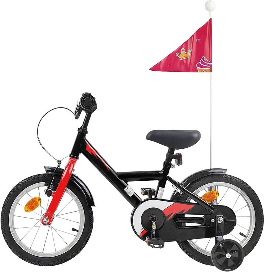 Kinderfiets 16 Inch Jeugdfiets Peuterfiets Buiten Spelen Stevig Stalen Frame 16 inch Zwart