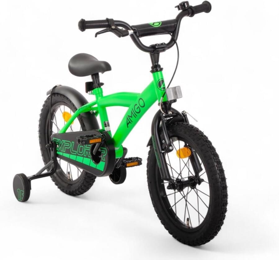 Kinderfiets 16 inch met Zijwieltjes Terugtraprem en Handrem 5 tot 6 Jaar