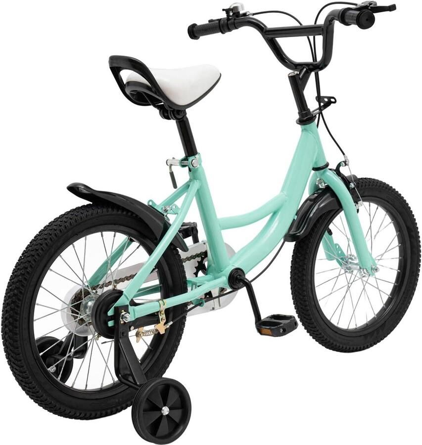 Kinderfiets 16 Inch sfiets sfiets Buiten Fietsen Afneembare Zijwielen 16 Inch Groen
