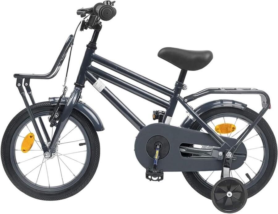 Kinderfiets 16 Inch sfiets sfiets Buiten Spelen Stevig Stalen Frame 16 inch Donkergrijs