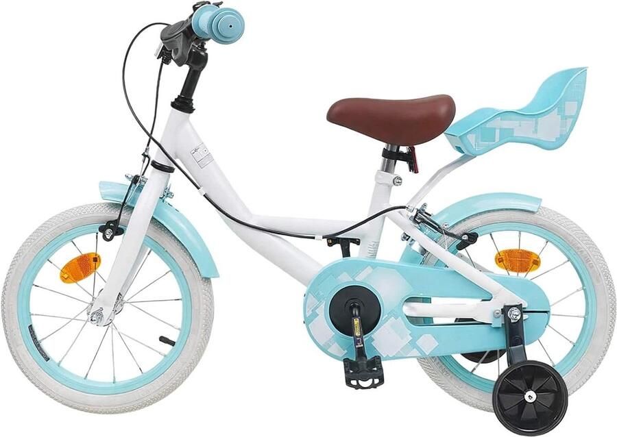 Kinderfiets 16 Inch sfiets sfiets Eerste Fietsavonturen Verstelbaar Stuur Zadel 16 Inch Wielen Wit