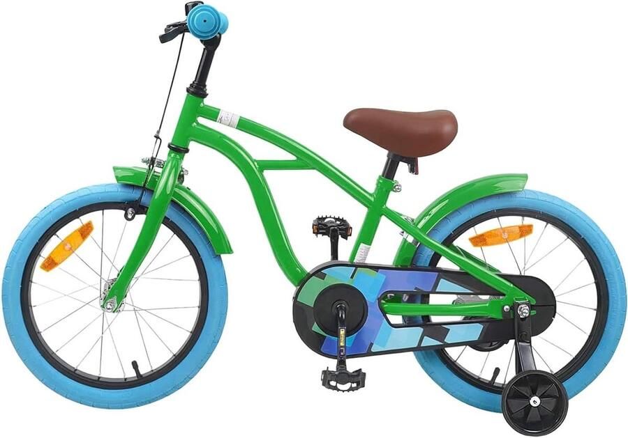 Kinderfiets 16 Inch Jongensfiets Peutersfiets Buiten Spelen Klassiek Design 16 inch Groen