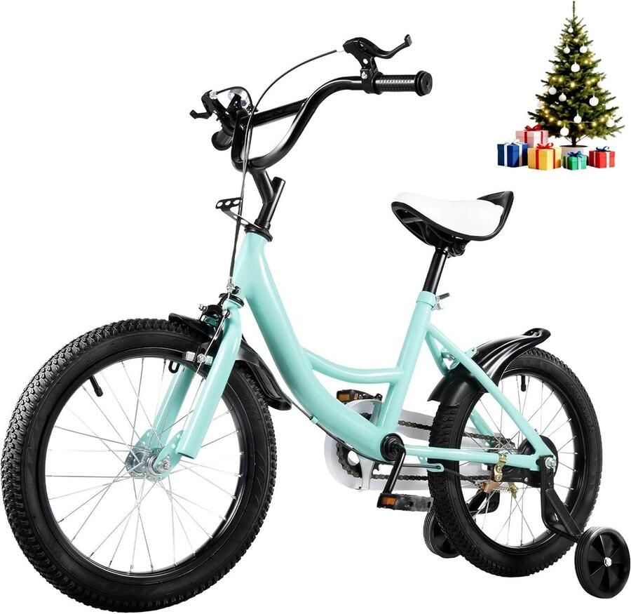 Kinderfiets 16 inch Loopfiets voor peuters Beginnersfiets buiten In hoogte verstelbaar 100-135 cm lengte Groen