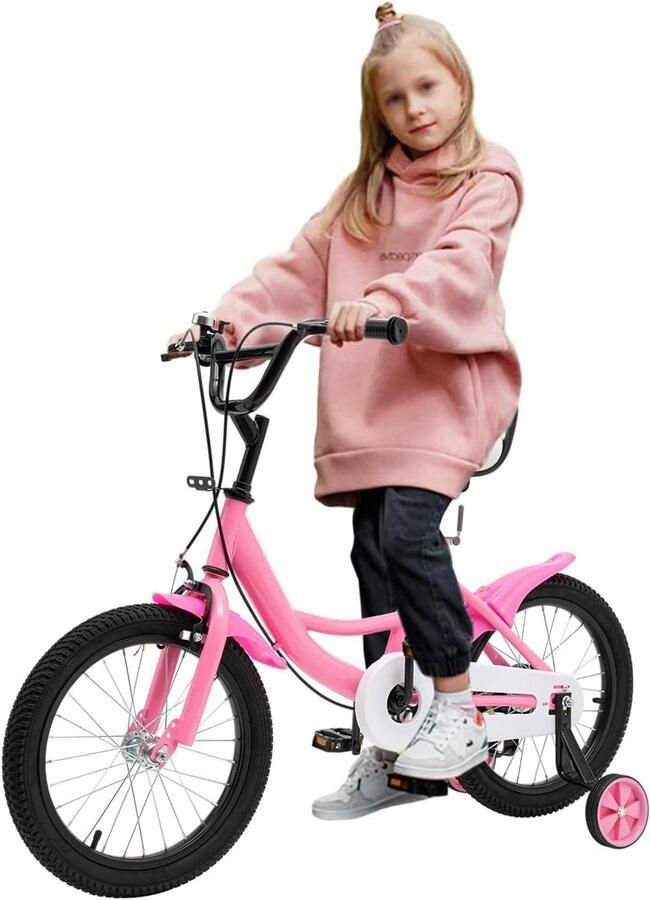 Kinderfiets 16 Inch Fiets Leren Fietsen In Hoogte Verstelbaar 16 Inch Wielen Roze