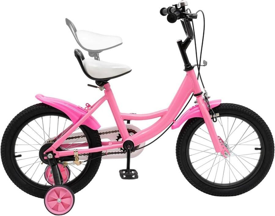 Kinderfiets 16 inch Meisjesfiets Kinderfiets Leren Fietsen Verstelbaar Zadel En Stuur 16 Inch Roze
